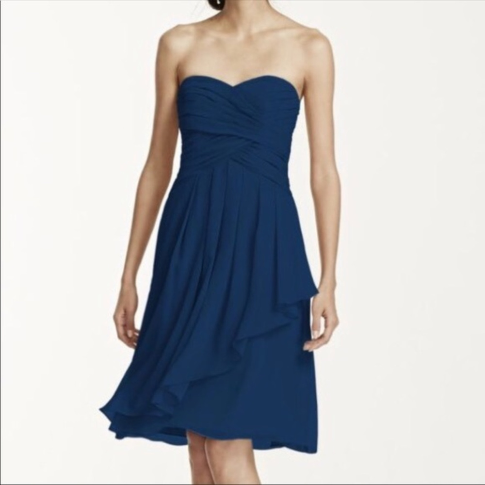 David's Bridal Marine Blue Dress Size 6 F14847